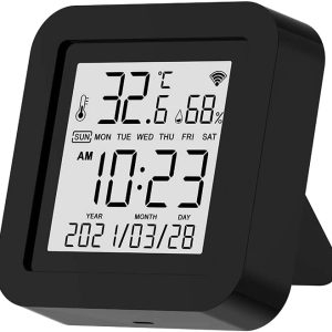 UanTii Tuya Smart Wifi IR Remote Control with Temperature and Humidity Sensor with LCD Screen Display App Remore Control Support Alexa and Google Assistant 3 in 1 IR Universal Controller