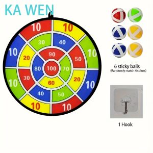 Large Size Dart Board 12 Sticky Balls Throwing Stick Toy Set for Boys and Girls Outdoor Indoor Sports